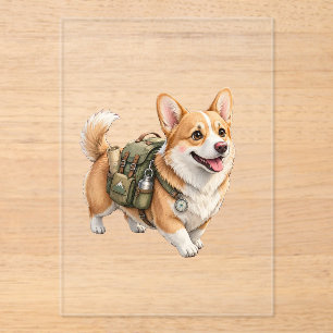 Corgi Hiking Adventure Watercolor Invitation