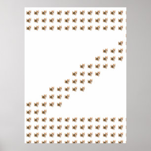 Corgi Hiking Adventure Z Pattern Style Poster