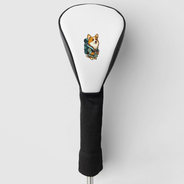Corgi Hiking and Camping  Golf Head Cover (Front)