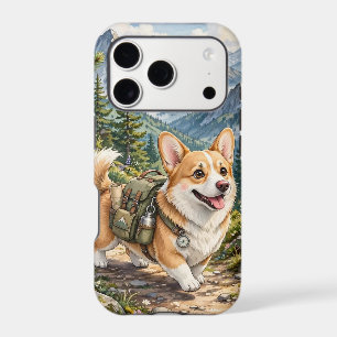 Corgi Hiking n Mountains Watercolor iPhone 17 case