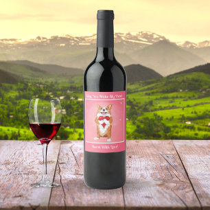 Corgi Holding A Heart Label