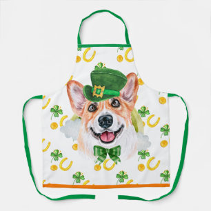 Corgi Holiday Home Decor St Patrick's Day Dog Apron