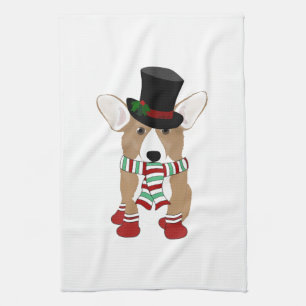 Corgi Holiday Kitchen Towel