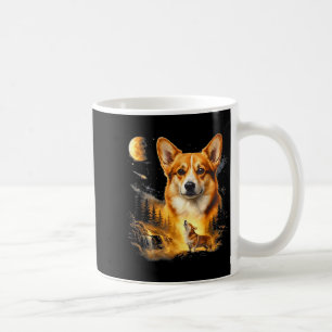 Corgi Howling At The Moon Vintage 90s Retro Style Coffee Mug