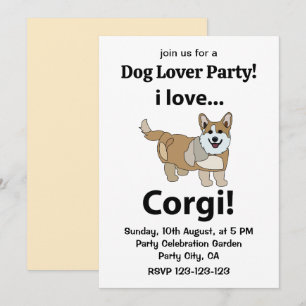 Corgi I Love Corgi  Invitation