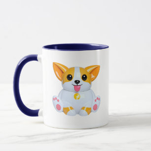 Corgi Illustration Cute Glossy Orange Mug