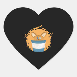 corgi in a coffee mug heart sticker