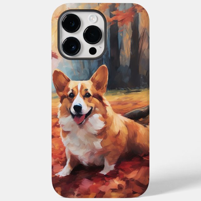 Corgi in Autumn Leaves Fall Inspire Case-Mate iPhone Case (Back)