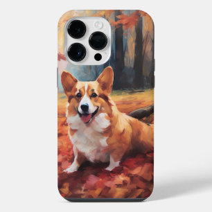 Corgi in Autumn Leaves Fall Inspire iPhone 14 Pro Max Case