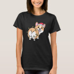 Corgi In Christmas Lights Wearing Santa Hat Cute G T-Shirt<br><div class="desc">Corgi In Christmas Lights Wearing Santa Hat Cute Graphic</div>