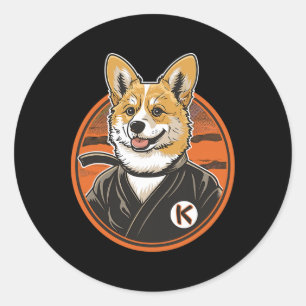 Corgi In Jiu Jitsu Gi Bjj Life Karate Taekwondo Co Classic Round Sticker