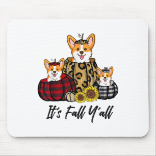 Corgi In Leopard Pumpkin Autumn Thanksgiving Mouse Pad