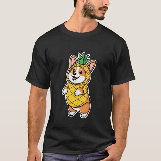 Corgi in Pineapple Costume T-Shirt (Front)