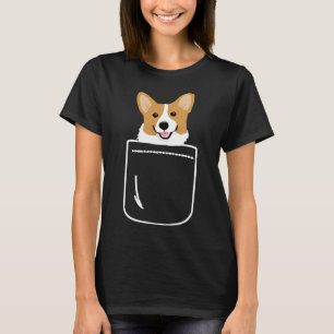 Corgi In Pocket Funny Cute Puppy Big Happy Smile   T-Shirt