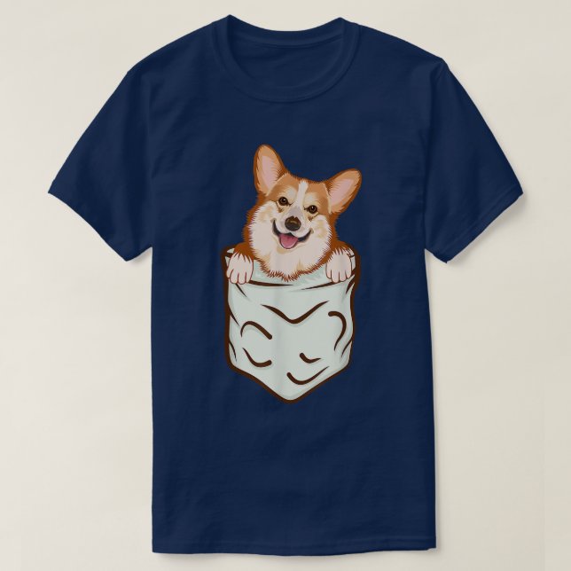 Corgi In Pocket, Funny Dog Lover Gifts, Ladies Man T-Shirt (Design Front)