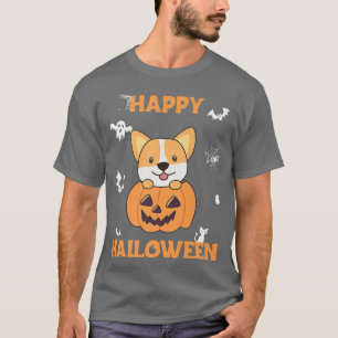 Corgi In Pumpkin Dogs Happy Halloween-512 T-Shirt