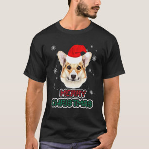 Corgi In Santa Hat Merry Christmas Dog Xmas T-Shirt