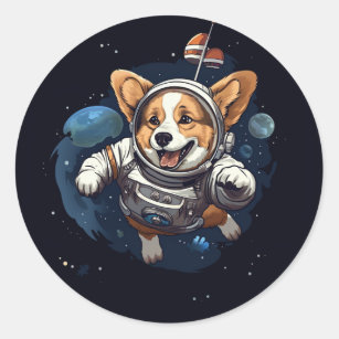 corgi in space sticker