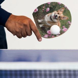 Corgi In The Pink Roses, Ping Pong Paddle
