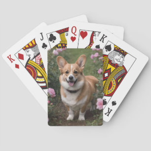 Corgi In The Pink Roses, Playing Cards