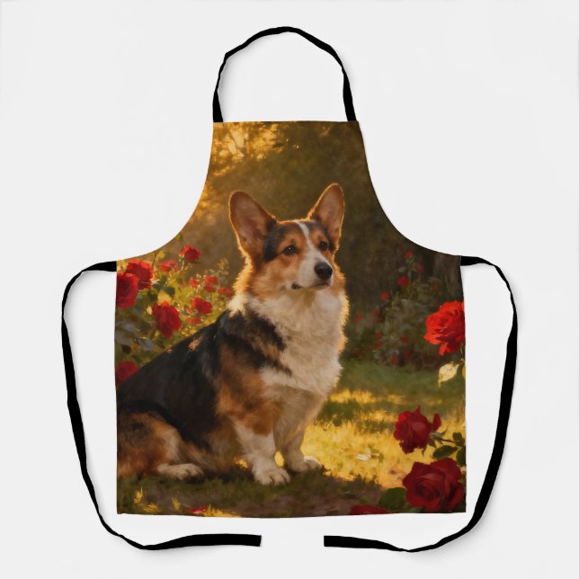 Corgi in the Roses I Apron (Front)