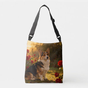 Corgi in the Roses I Crossbody Bag