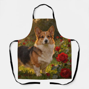 Corgi in the Roses IV Apron