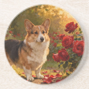 Corgi in the Roses V Coaster