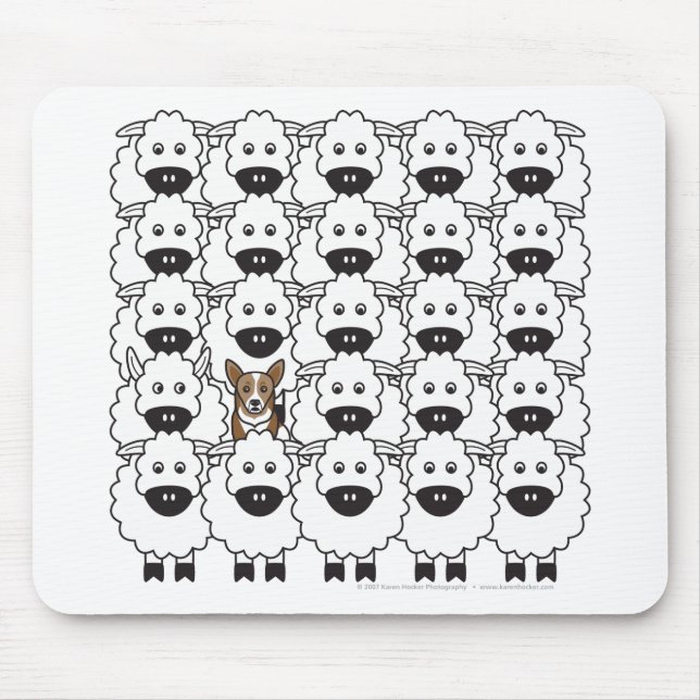 Corgi in the Sheep Mouse Pad (Front)