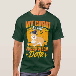 Corgi Is My Halloween Date Pumpkin Dog Owner Pet A T-Shirt