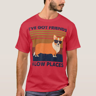 Corgi I've Got Friends In Low Place Vintage Dog Co T-Shirt