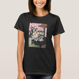 Corgi Japanese Art Dog Kyosai Vintage Japan Artwor T-Shirt