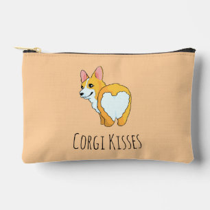 'Corgi Kisses' Funny Adorable Cheeky Corgi Lovers  Accessory Pouch