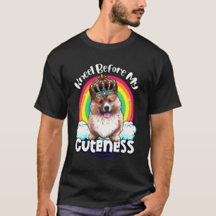 Corgi Kneel Before My Cuteness Crown Rainbow Dog T-Shirt