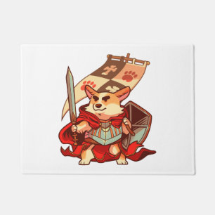 Corgi knight doormat