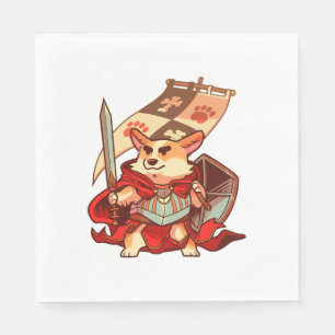Corgi knight napkin