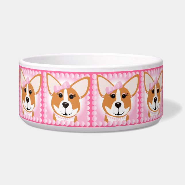 Corgi Lady Dog Bowl (Front)