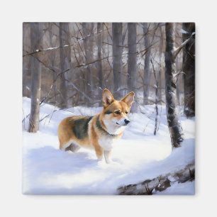 Corgi Let It Snow Christmas Magnet