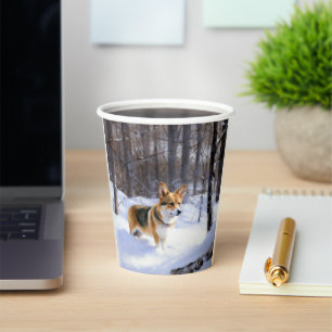 Corgi Let It Snow Christmas Paper Cups