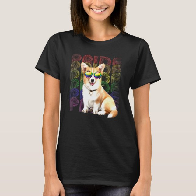 Corgi Lgbt Flag Gay Pride Lesbian Dog Lgbt Month T-Shirt (Front)