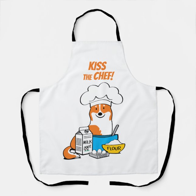 Corgi Life | Apron | Red w. Tail | 1 (Front)