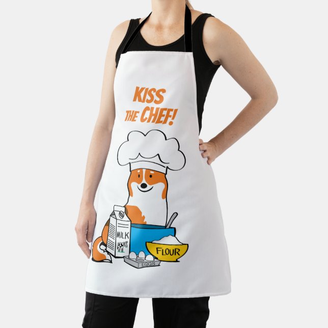 Corgi Life | Apron | Red w. Tail | 4 (Insitu)