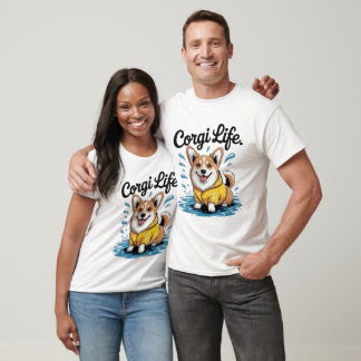Corgi Life – Cute Dog in Raincoat Vintage T-Shirt
