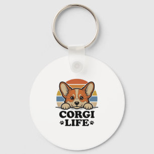 Corgi Life Shirt Vintage Engraving Dog Lover Art_1 Key Ring