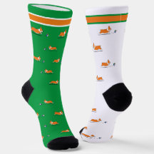 Corgi Life | Women Socks | Red | Green