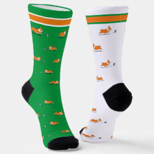 Corgi Life   Women Socks   Red v1   Green