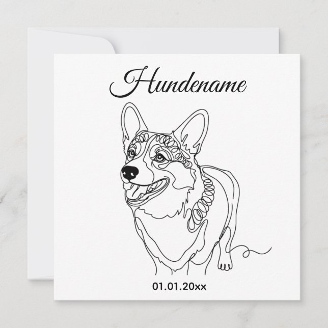 Corgi Line Art personalized dog (Front)