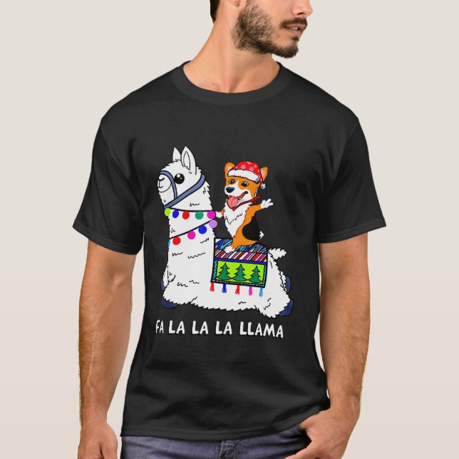 Corgi Llama Christmas T-Shirt (Front)