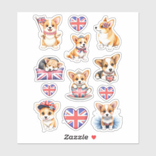 Corgi London Scrapbook Decorative Vinyl Stickers