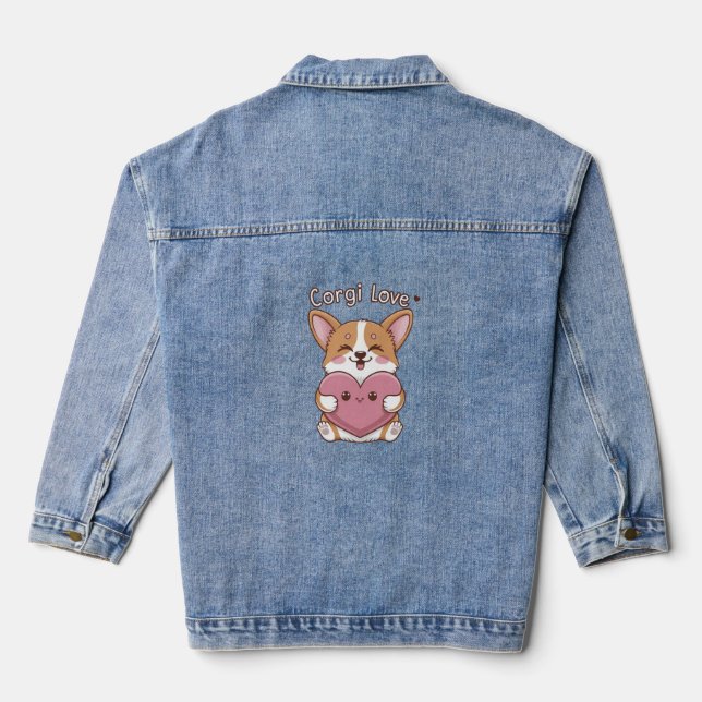 Corgi Love Denim Jacket (Back)